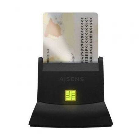 LECTOR DE DNI Y TARJETAS AISENS ASCR-SN05-BK/ USB 2.0/ NEGRO