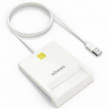 LECTOR DE DNI Y TARJETAS AISENS ASCR-SN07-W/ USB 2.0/ BLANCO