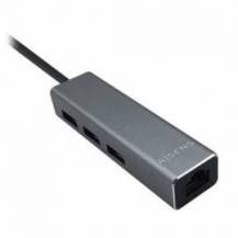 HUB USB 3.0 AISENS A106-0401/ 3XUSB/ 1XRJ45/ GRIS
