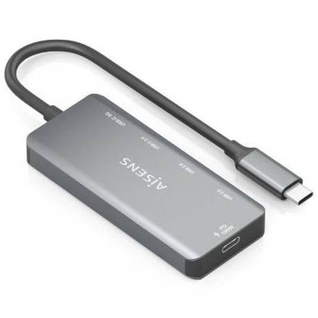 HUB USB TIPO-C AISENS A109-0946/ 2XUSB/ 2XUSB TIPO-C/ 1XUSB TIPO-C PD/ GRIS