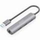 HUB USB AISENS ASUC-4P034-GR/ 3XUSB/ 1XRJ45/ GRIS