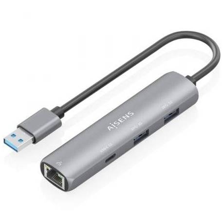 HUB USB AISENS ASUC-4P035-GR/ 1XUSB TIPO-C/ 2XUSB/ 1XRJ45/ GRIS