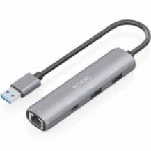 HUB USB AISENS ASUC-4P035-GR/ 1XUSB TIPO-C/ 2XUSB/ 1XRJ45/ GRIS