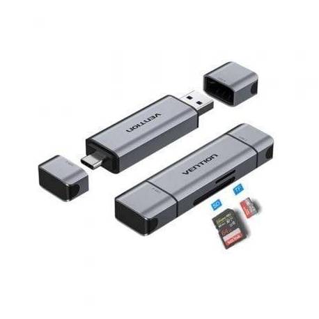 LECTOR DE TARJETAS EXTERNO VENTION CLKB0/ USB 3.0 Y USB TIPO-C