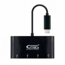 HUB USB TIPO-C NANOCABLE 10.16.4401-BK / 4XUSB