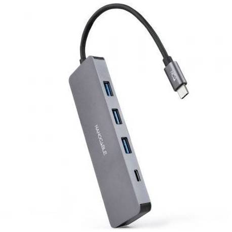 HUB USB TIPO-C NANOCABLE 10.16.4409/ 3XUSB/ 1XUSB TIPO-C/ GRIS