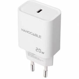 CARGADOR DE PARED NANOCABLE 10.10.2005/ 1XUSB TIPO-C/ 20W/ BLANCO