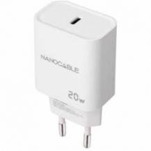 CARGADOR DE PARED NANOCABLE 10.10.2005/ 1XUSB TIPO-C/ 20W/ BLANCO