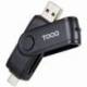 LECTOR DE TARJETAS EXTERNO TOOQ TQR-3003B/ USB 2.0 Y USB TIPO-C