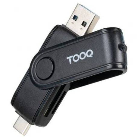 LECTOR DE TARJETAS EXTERNO TOOQ TQR-3003B/ USB 2.0 Y USB TIPO-C