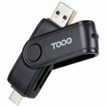 LECTOR DE TARJETAS EXTERNO TOOQ TQR-3003B/ USB 2.0 Y USB TIPO-C