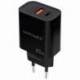 CARGADOR DE PARED NANOCABLE 10.10.2008/ 1XUSB/ 1XUSB TIPO-C/ 20W/ NEGRO