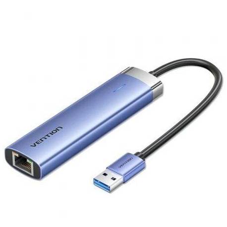 HUB USB 3.0 VENTION TGFSB/ 3XUSB/ 1XRJ45/ 1XUSB TIPO-C PD/ AZUL