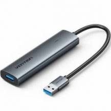 HUB USB 3.0 VENTION TGXHB/ 1XUSB TIPO-C/ 3XUSB/ 1XUSB TIPO-C PD/ GRIS