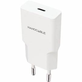 CARGADOR DE PARED NANOCABLE 10.10.2021/ 1XUSB TIPO-C/ 20W/ BLANCO
