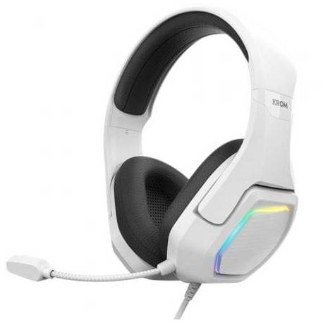 AURICULARES GAMING CON MICRÓFONO KROM KOPA 7.1/ USB 2.0/ BLANCOS