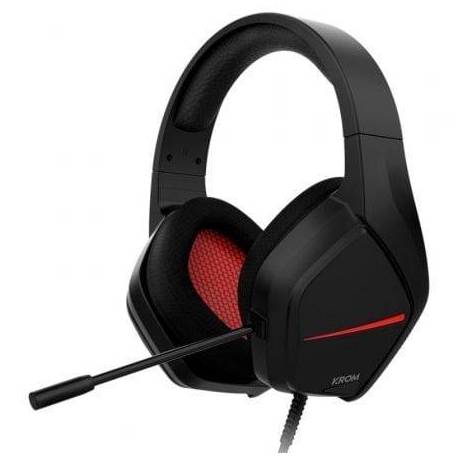 AURICULARES GAMING CON MICRÓFONO KROM KOPA MOVE/ JACK 3.5/ NEGROS