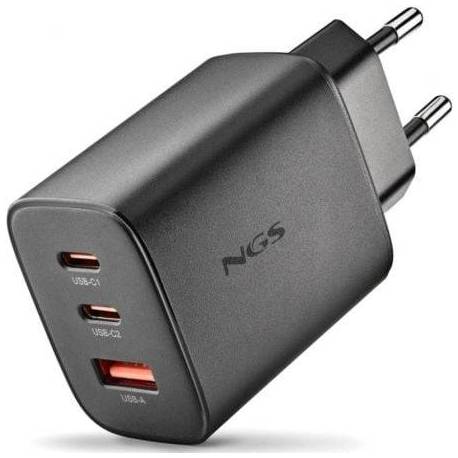CARGADOR DE PARED GAN NGS ERA 65W/ 2XUSB TIPO-C/ 1XUSB/ 65W