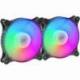 PACK 2 VENTILADORES MARS GAMING MFDUO/ 12CM/ FRGB