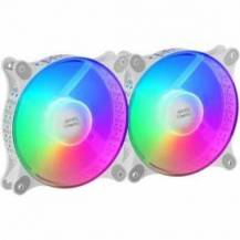 PACK 2 VENTILADORES MARS GAMING MFDUOW/ 12CM/ FRGB/ BLANCOS