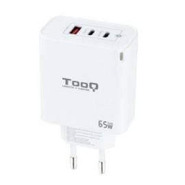 CARGADOR DE PARED GAN TOOQ TQWC-GANQC2PD65WT/ 2XUSB TIPO-C/ 1XUSB/ 65W