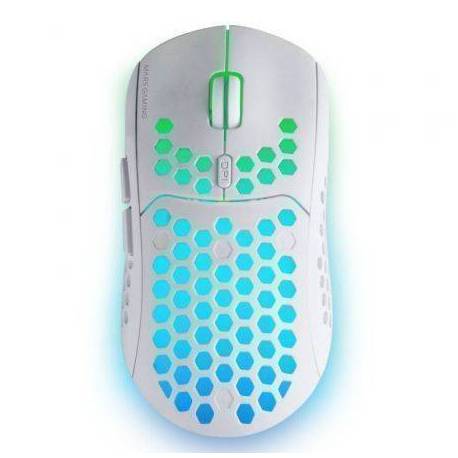 RATÓN GAMING INALÁMBRICO MARS GAMING MMW3W/ BATERÍA RECARGABLE/ HASTA 3200 DPI/ BLANCO