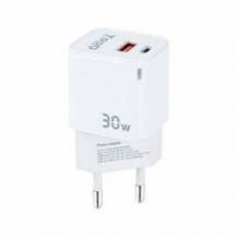 CARGADOR DE PARED GAN TOOQ TQWC-GANQCPD30WT/ 1XUSB TIPO-C/ 1XUSB/ 30W