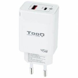 CARGADOR DE PARED GAN TOOQ TQWC-GANQCPD45WT/ 1XUSB TIPO-C/ 1XUSB/ 45W