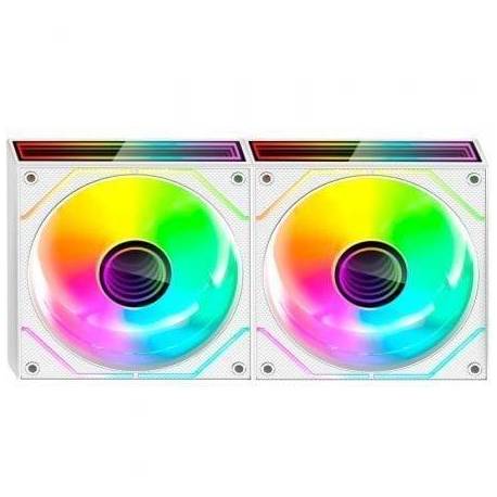 PACK 2 VENTILADORES MARS GAMING MF-3DPROX2R/ 12CM/ ARGB/ BLANCOS