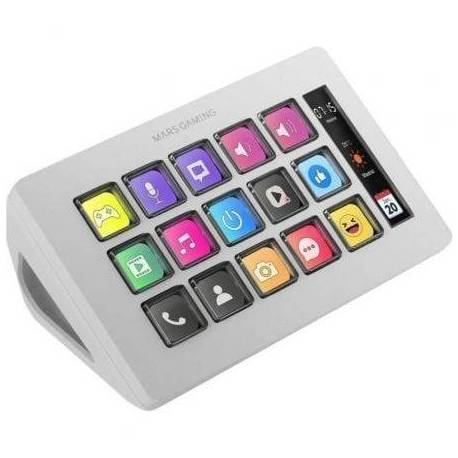 STREAM DECK SLIM MARS GAMING MSD-ONE/ 15 TECLAS LCD/ BLANCO