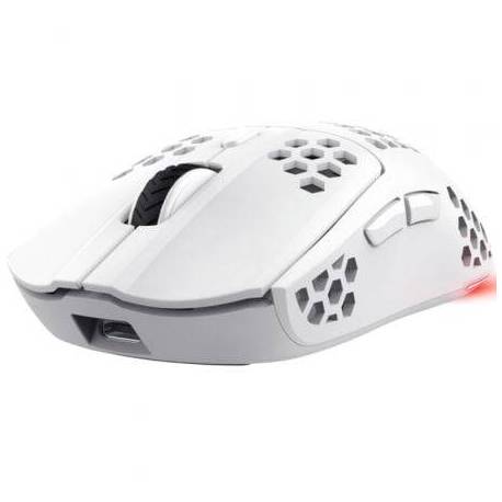 RATÓN GAMING INALÁMBRICO TRUST GAMING GXT 929 HELOX/ BATERÍA RECARGABLE/ HASTA 4800 DPI/ BLANCO