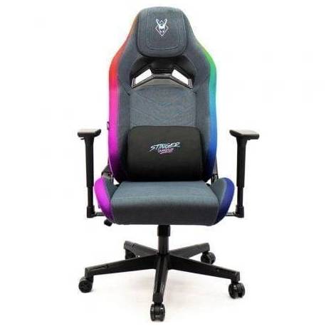 SILLA GAMING WOXTER STINGER STATION ELITE/ LUCES LED/ AZUL Y ROSA
