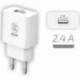 CARGADOR DE PARED TECH ONE TECH TEC2904/ 1XUSB/ 2.4A/ BLANCO