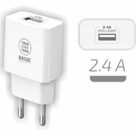 CARGADOR DE PARED TECH ONE TECH TEC2904/ 1XUSB/ 2.4A/ BLANCO