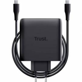 CARGADOR DE PARED GAN TRUST MAXO 100W/ 2XUSB TIPO-C/INCLUYE CABLE USB TIPO-C/ 100W