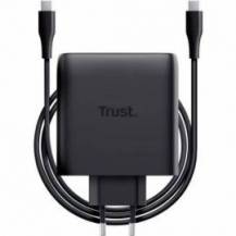 CARGADOR DE PARED GAN TRUST MAXO 100W/ 2XUSB TIPO-C/INCLUYE CABLE USB TIPO-C/ 100W