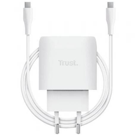 CARGADOR DE PARED GAN TRUST MAXO 45W/ 1XUSB TIPO-C/ INCLUYE CABLE USB TIPO-C/ 45W