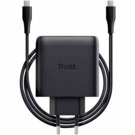 CARGADOR DE PARED GAN TRUST MAXO 65W/ 1XUSB TIPO-C/ INCLUYE CABLE USB TIPO-C/ 65W