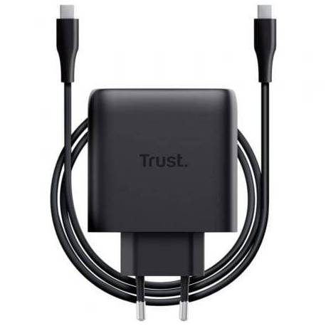 CARGADOR DE PARED GAN TRUST MAXO 65W/ 1XUSB TIPO-C/ INCLUYE CABLE USB TIPO-C/ 65W