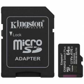 TARJETA DE MEMORIA KINGSTON CANVAS SELECT PLUS 64GB MICROSD XC CON ADAPTADOR/ CLASE 10/ 100MBS