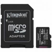 TARJETA DE MEMORIA KINGSTON CANVAS SELECT PLUS 64GB MICROSD XC CON ADAPTADOR/ CLASE 10/ 100MBS