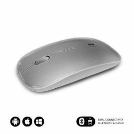 RATÓN INALÁMBRICO POR BLUETOOTH SUBBLIM DUAL FLAT/ BATERÍA RECARGABLE/ HASTA 1600 DPI/ PLATA