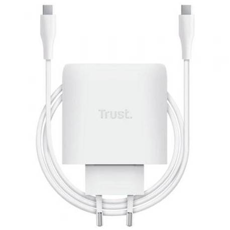 CARGADOR DE PARED GAN TRUST MAXO 65W/ 1XUSB TIPO-C/ INCLUYE CABLE USB TIPO-C/ 65W