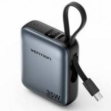 POWERBANK 10000MAH VENTION FHEH0/ 35W/ GRIS/ INCLUYE CABLE USB TIPO-C