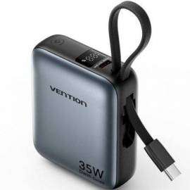 POWERBANK 10000MAH VENTION FHFH0/ 35W/ GRIS/ INCLUYE CABLE USB TIPO-C