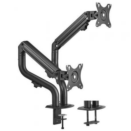 SOPORTE DE MESA PARA 2 MONITORES AISENS DT32TSR-141/ GIRATORIO/ INCLINABLE/ HASTA 8KG