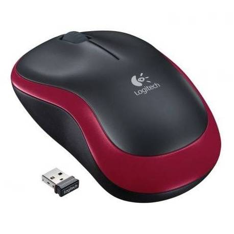 RATÓN INALÁMBRICO LOGITECH M185/ HASTA 1000 DPI/ ROJO