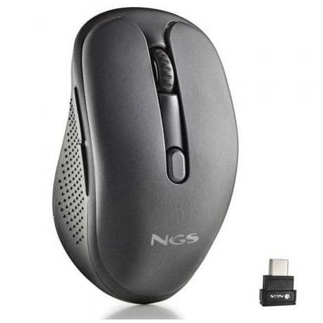 RATÓN INALÁMBRICO NGS EVO JOT SILENCIOSO/ BATERÍA RECARGABLE/ HASTA 1600 DPI/ NEGRO