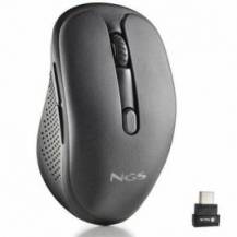 RATÓN INALÁMBRICO NGS EVO JOT SILENCIOSO/ BATERÍA RECARGABLE/ HASTA 1600 DPI/ NEGRO