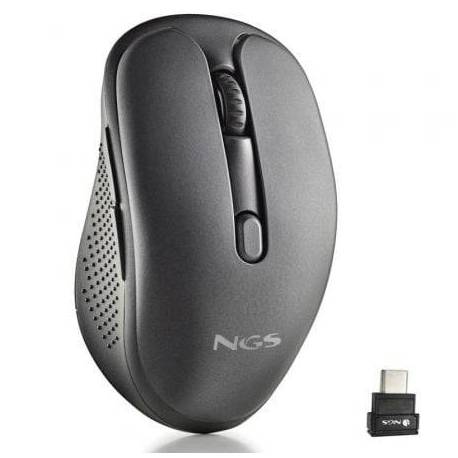 RATÓN INALÁMBRICO NGS EVO MIX SILENCIOSO/ BATERÍA RECARGABLE/ HASTA 3200 DPI/ NEGRO
